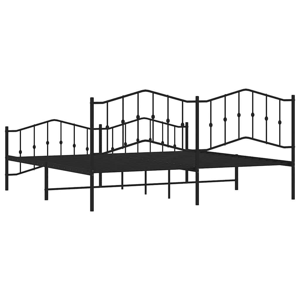 Bedframe met hoofd- en voeteneinde metaal zwart 193x203 cm is nu te koop bij PeponiXL, paradijselijk wonen!