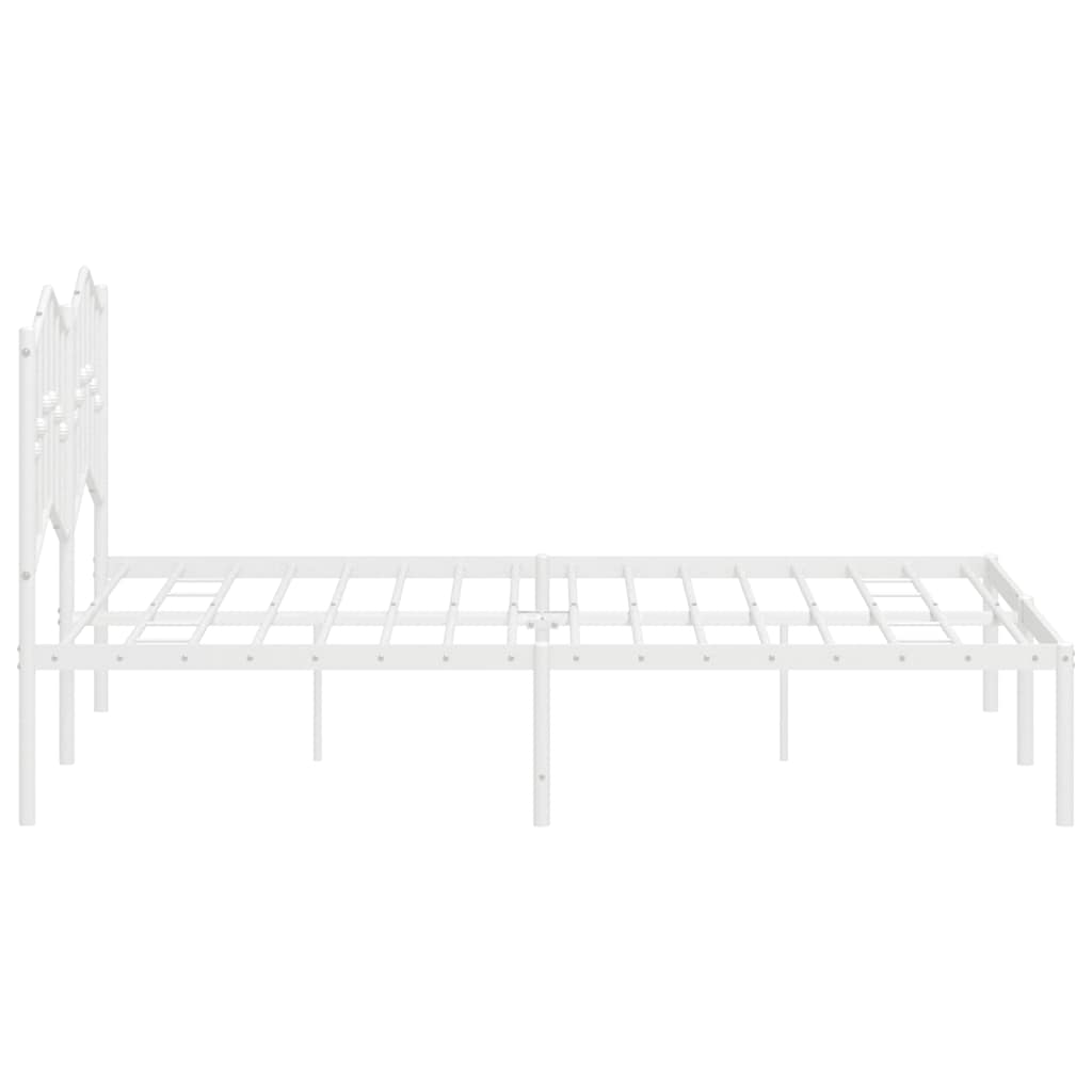 Bedframe met hoofdbord metaal wit 140x190 cm is nu te koop bij PeponiXL, paradijselijk wonen!