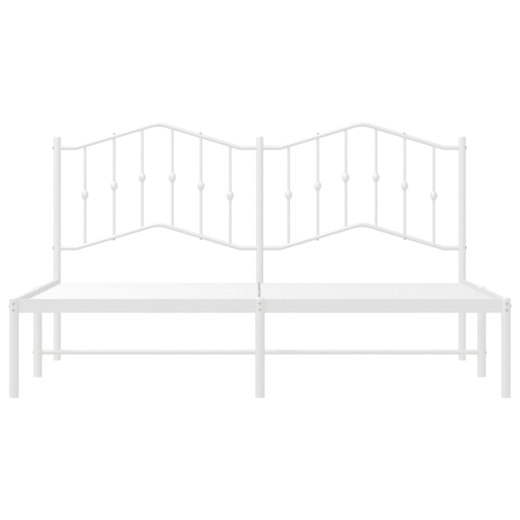 Bedframe met hoofdbord metaal wit 160x200 cm is nu te koop bij PeponiXL, paradijselijk wonen!