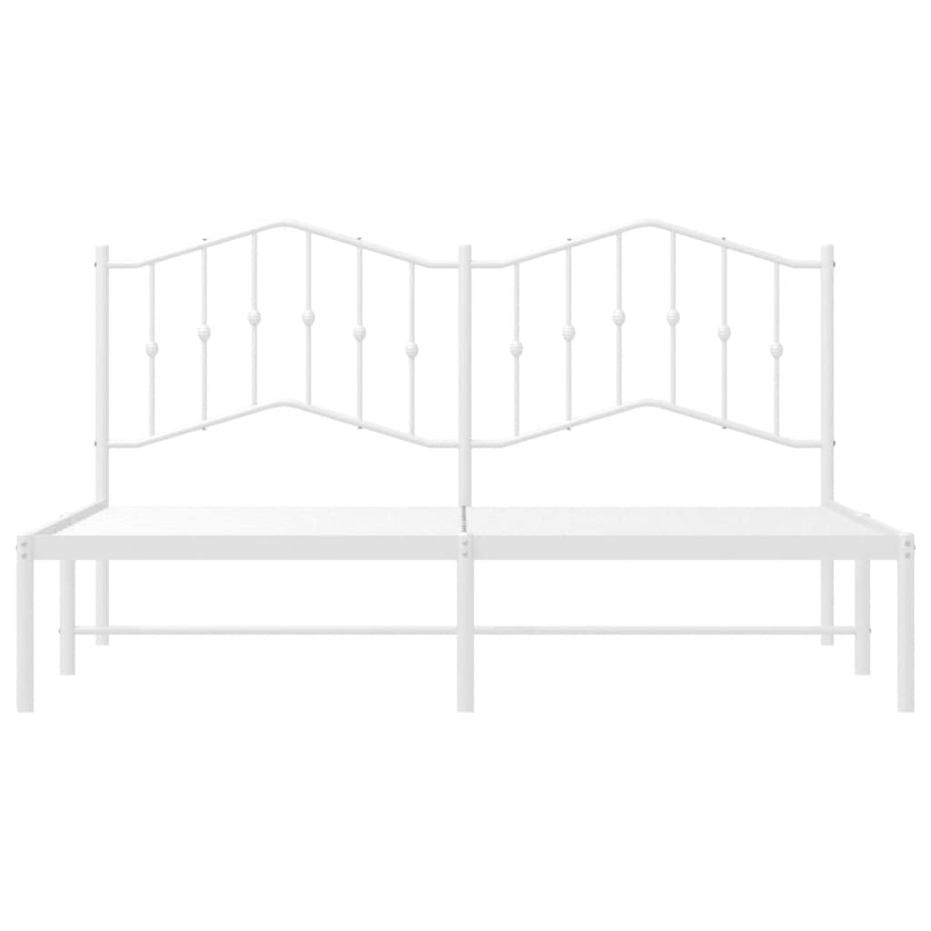Bedframe met hoofdbord metaal wit 183x213 cm is nu te koop bij PeponiXL, paradijselijk wonen!