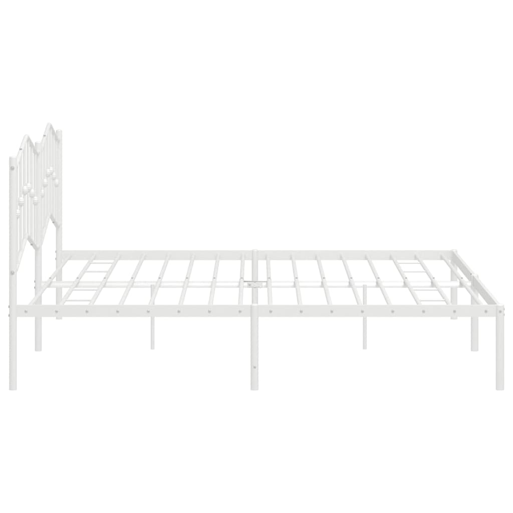 Bedframe met hoofdbord metaal wit 193x203 cm is nu te koop bij PeponiXL, paradijselijk wonen!