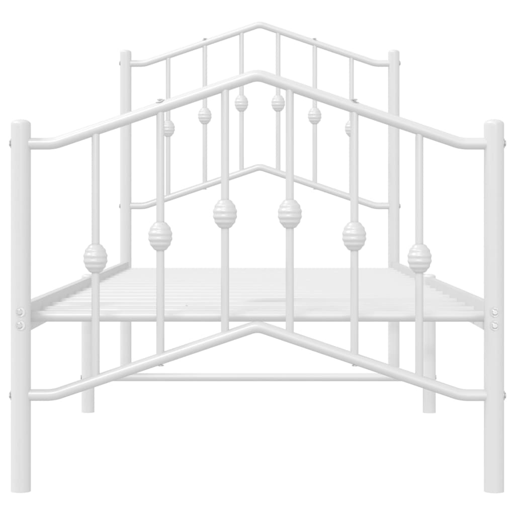 Bedframe met hoofd- en voeteneinde metaal wit 75x190 cm is nu te koop bij PeponiXL, paradijselijk wonen!