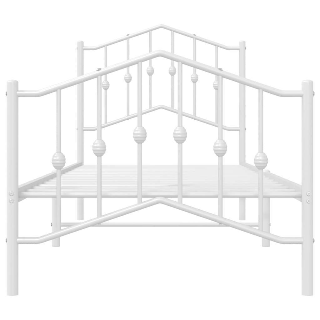 Bedframe met hoofd- en voeteneinde metaal wit 80x200 cm is nu te koop bij PeponiXL, paradijselijk wonen!