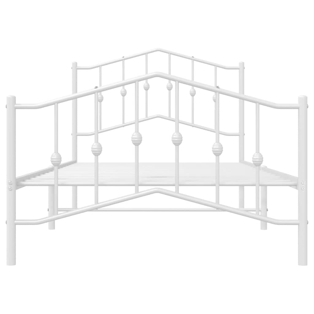 Bedframe met hoofd- en voeteneinde metaal wit 100x190 cm