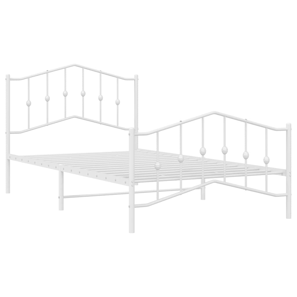 Bedframe met hoofd- en voeteneinde metaal wit 100x200 cm is nu te koop bij PeponiXL, paradijselijk wonen!