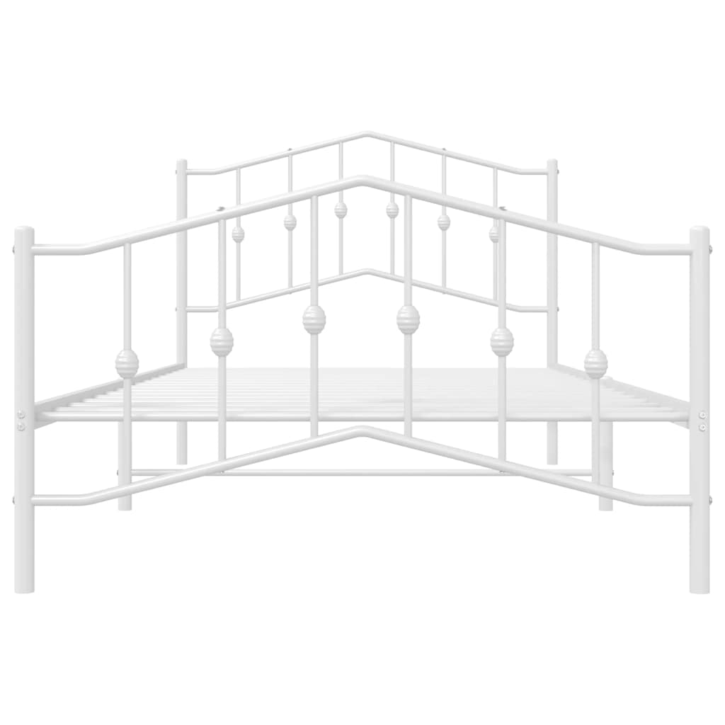 Bedframe met hoofd- en voeteneinde metaal wit 100x200 cm is nu te koop bij PeponiXL, paradijselijk wonen!