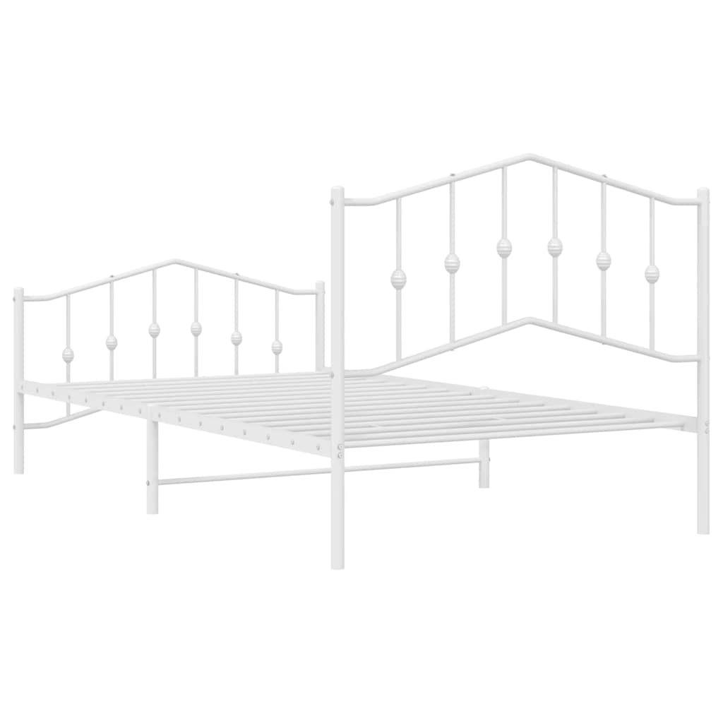 Bedframe met hoofd- en voeteneinde metaal wit 100x200 cm is nu te koop bij PeponiXL, paradijselijk wonen!