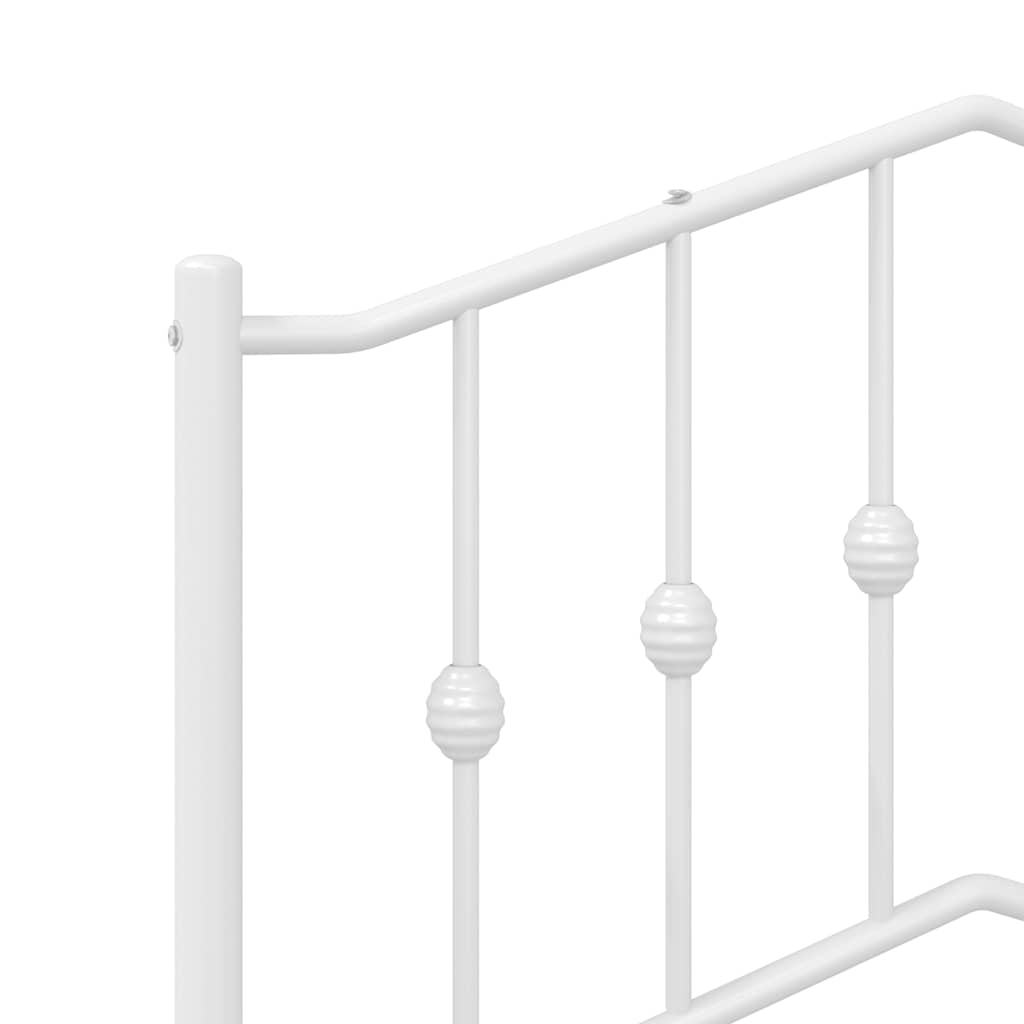 Bedframe met hoofd- en voeteneinde metaal wit 100x200 cm is nu te koop bij PeponiXL, paradijselijk wonen!