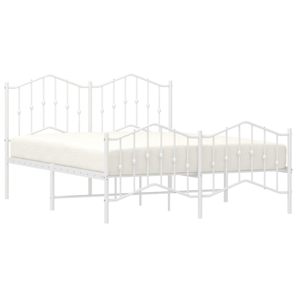 Bedframe met hoofd- en voeteneinde metaal wit 135x190 cm is nu te koop bij PeponiXL, paradijselijk wonen!