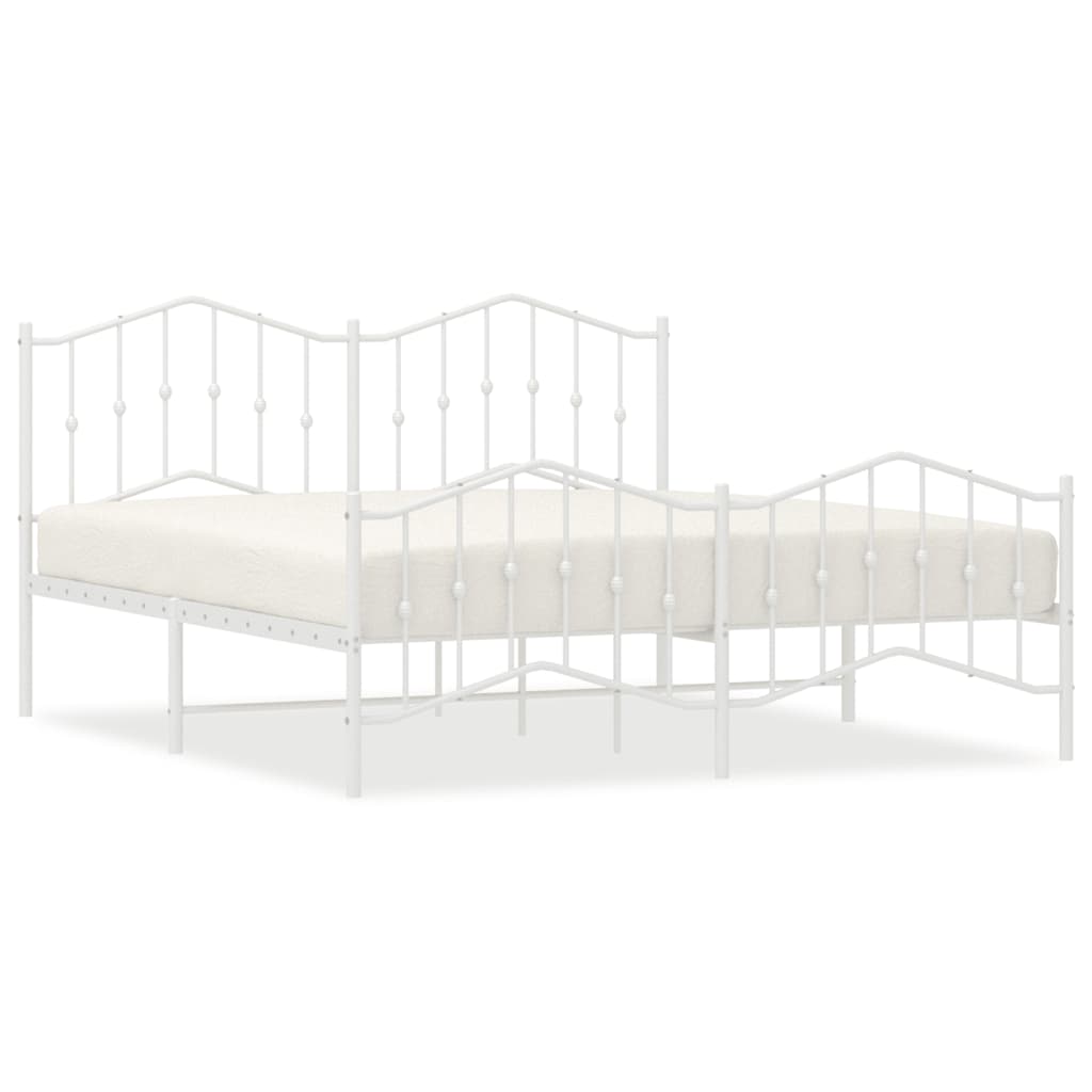 Bedframe met hoofd- en voeteneinde metaal wit 183x213 cm is nu te koop bij PeponiXL, paradijselijk wonen!