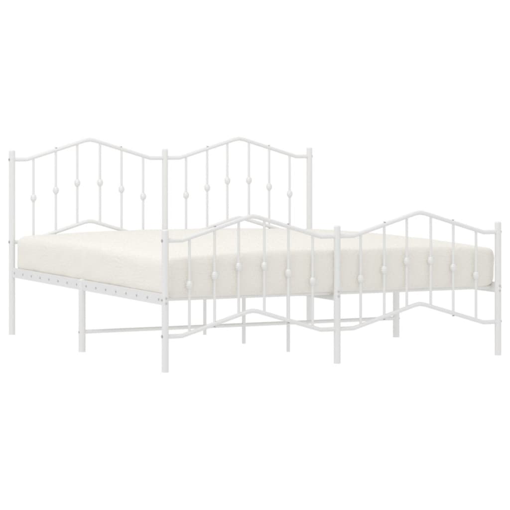 Bedframe met hoofd- en voeteneinde metaal wit 183x213 cm is nu te koop bij PeponiXL, paradijselijk wonen!