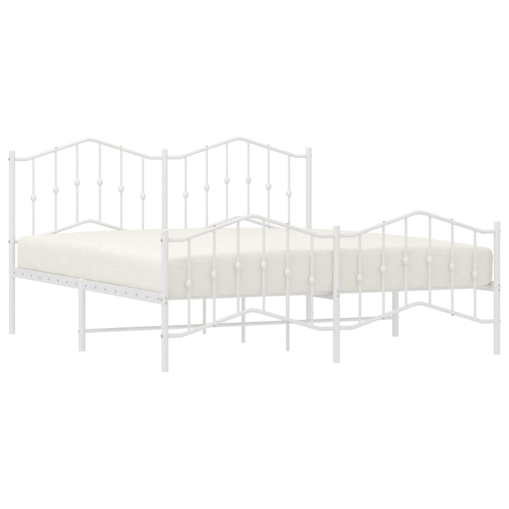 Bedframe met hoofd- en voeteneinde metaal wit 183x213 cm is nu te koop bij PeponiXL, paradijselijk wonen!