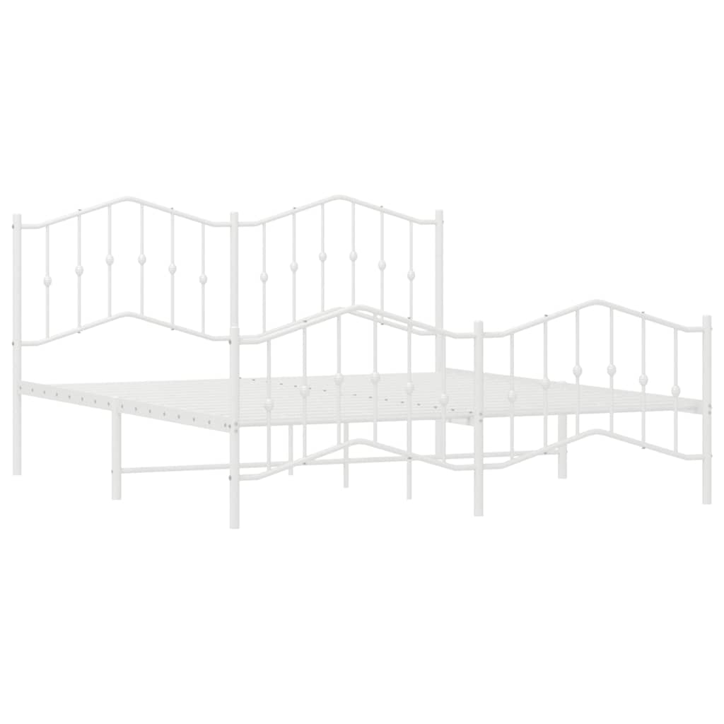 Bedframe met hoofd- en voeteneinde metaal wit 183x213 cm is nu te koop bij PeponiXL, paradijselijk wonen!