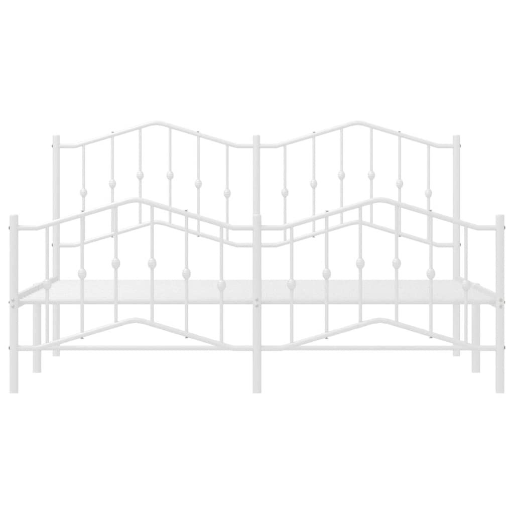 Bedframe met hoofd- en voeteneinde metaal wit 183x213 cm is nu te koop bij PeponiXL, paradijselijk wonen!