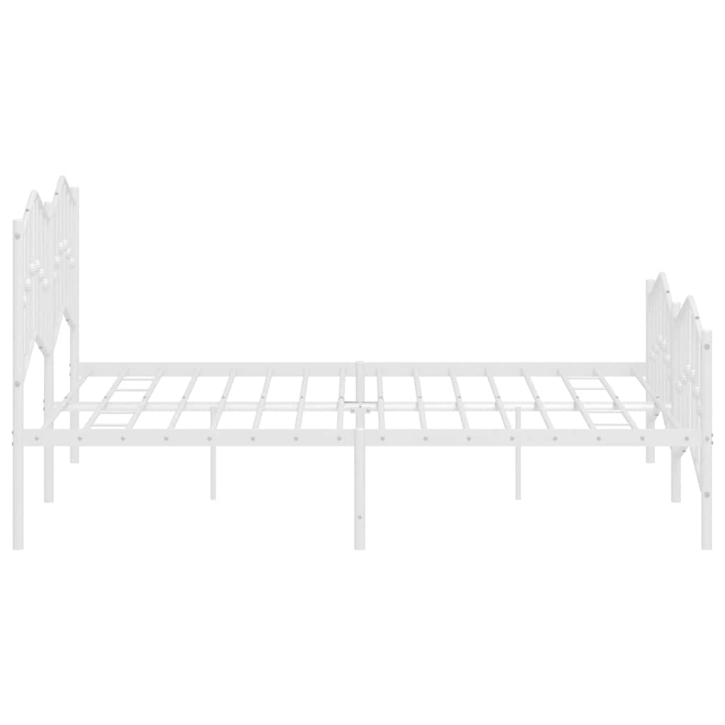 Bedframe met hoofd- en voeteneinde metaal wit 183x213 cm is nu te koop bij PeponiXL, paradijselijk wonen!
