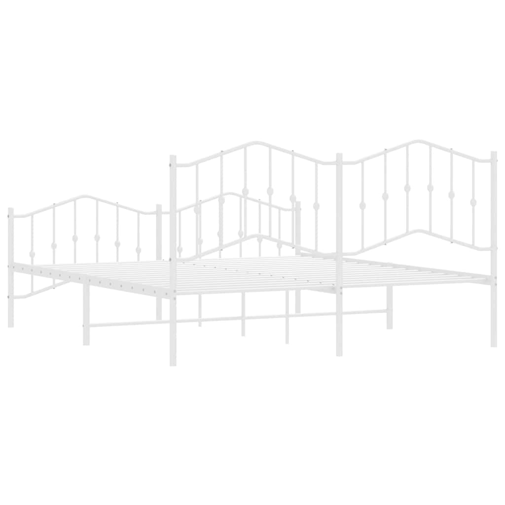 Bedframe met hoofd- en voeteneinde metaal wit 183x213 cm is nu te koop bij PeponiXL, paradijselijk wonen!