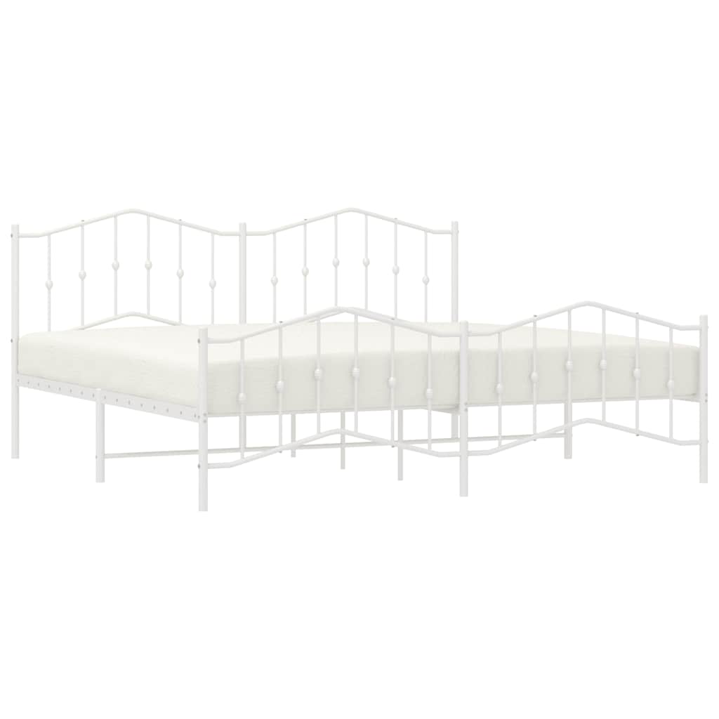 Bedframe met hoofd- en voeteneinde metaal wit 193x203 cm is nu te koop bij PeponiXL, paradijselijk wonen!