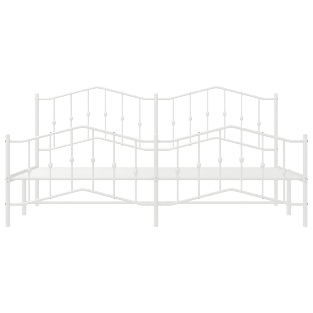 Bedframe met hoofd- en voeteneinde metaal wit 193x203 cm is nu te koop bij PeponiXL, paradijselijk wonen!