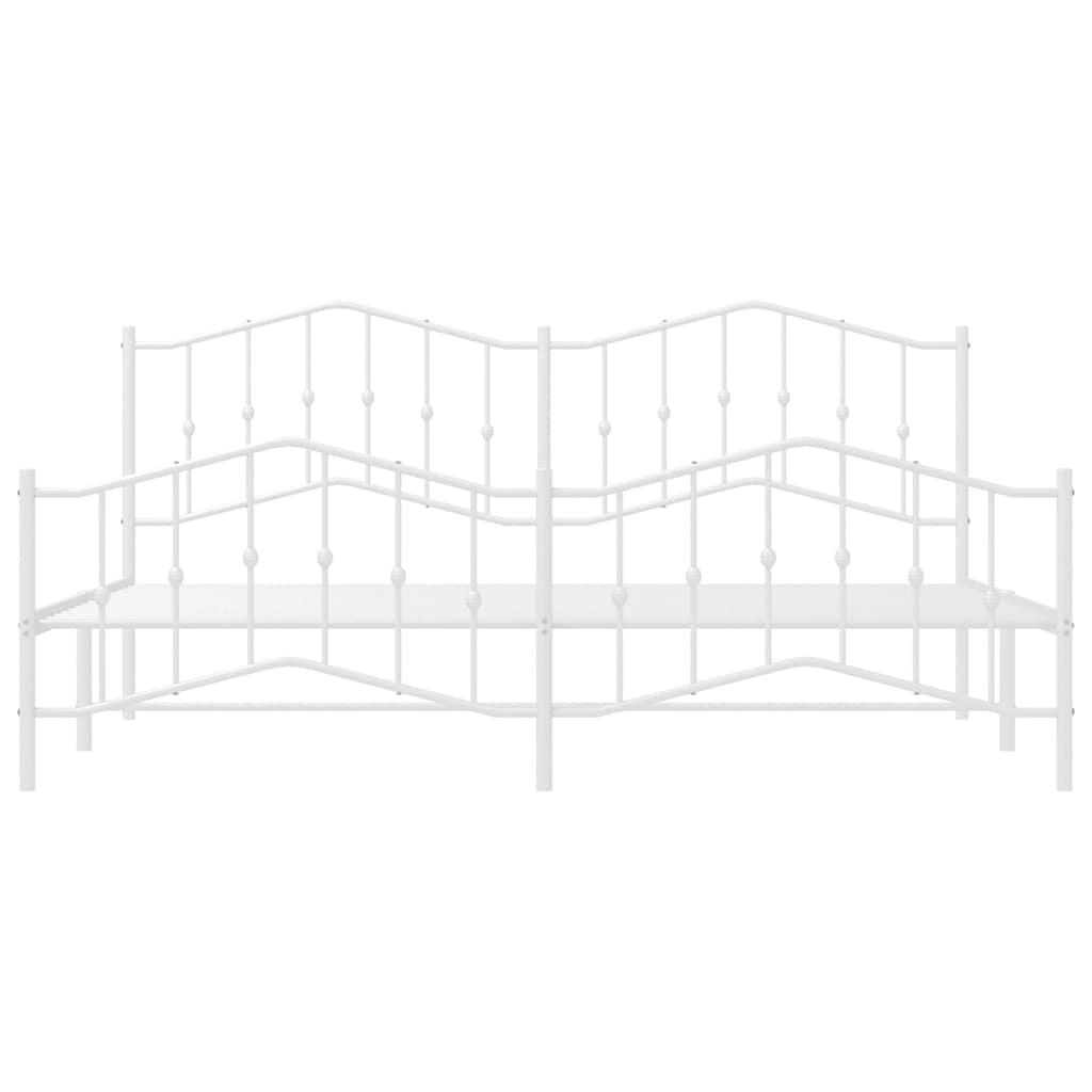 Bedframe met hoofd- en voeteneinde metaal wit 193x203 cm is nu te koop bij PeponiXL, paradijselijk wonen!