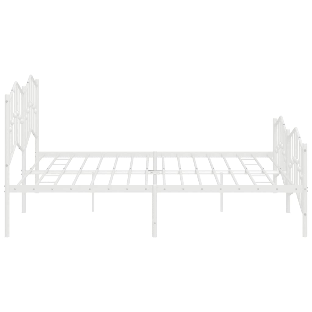Bedframe met hoofd- en voeteneinde metaal wit 193x203 cm is nu te koop bij PeponiXL, paradijselijk wonen!