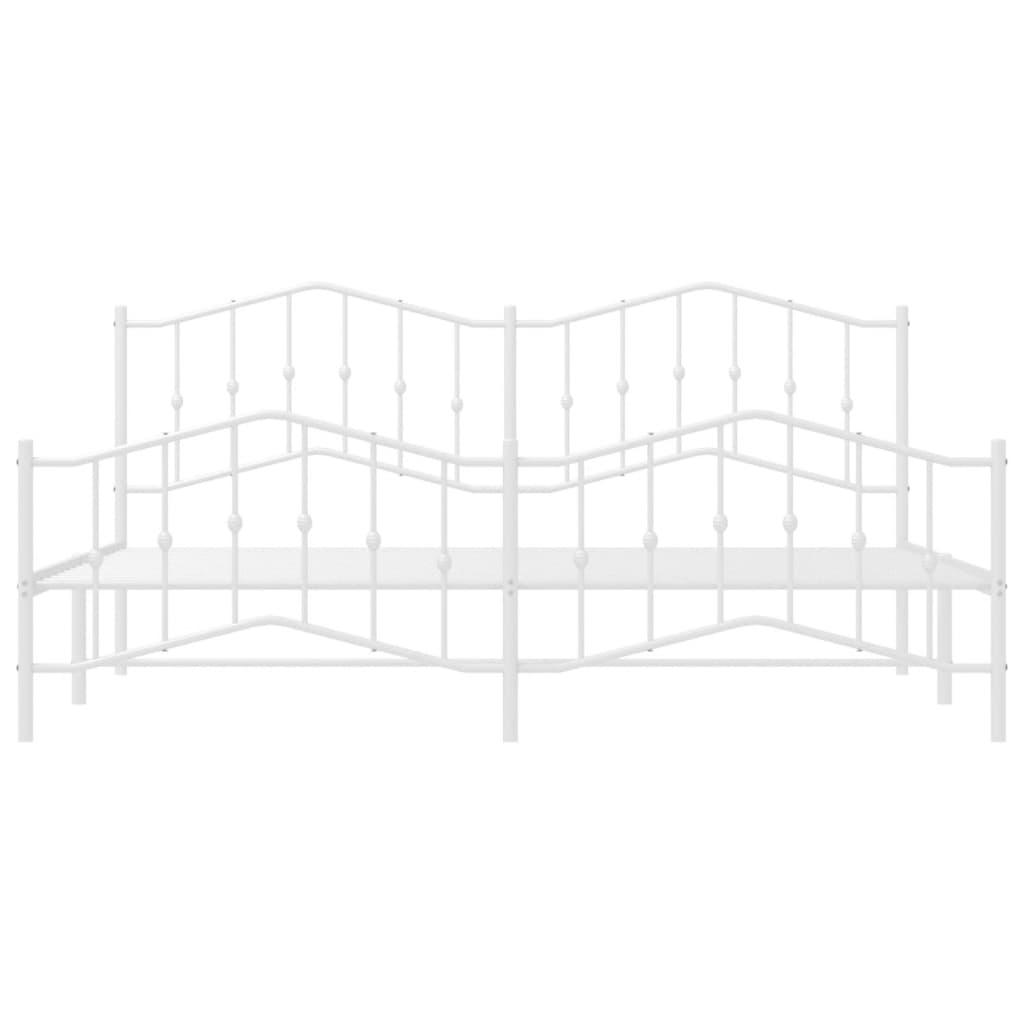 Bedframe met hoofd- en voeteneinde metaal wit 200x200 cm is nu te koop bij PeponiXL, paradijselijk wonen!