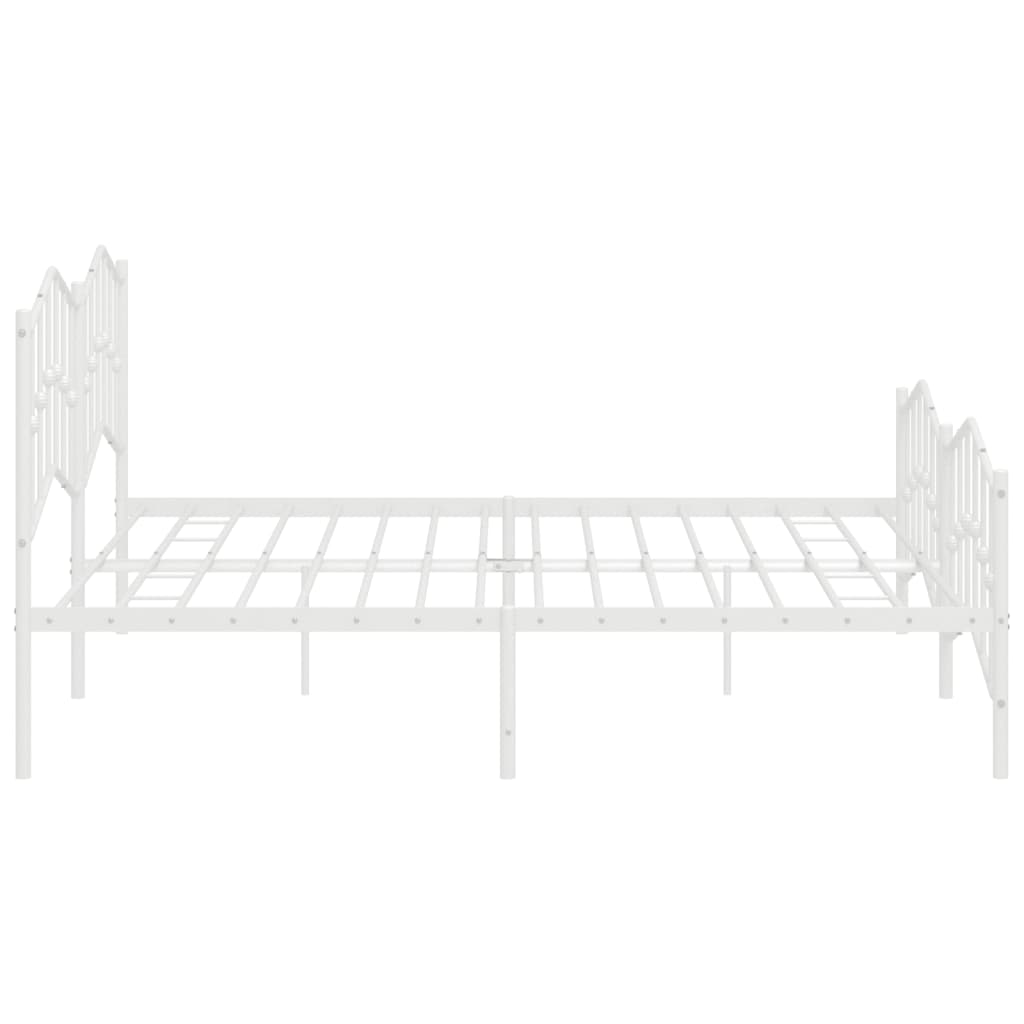 Bedframe met hoofd- en voeteneinde metaal wit 200x200 cm is nu te koop bij PeponiXL, paradijselijk wonen!