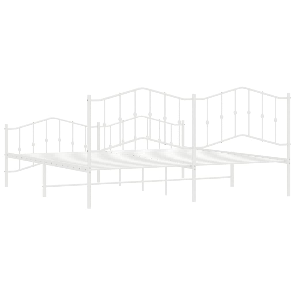 Bedframe met hoofd- en voeteneinde metaal wit 200x200 cm is nu te koop bij PeponiXL, paradijselijk wonen!