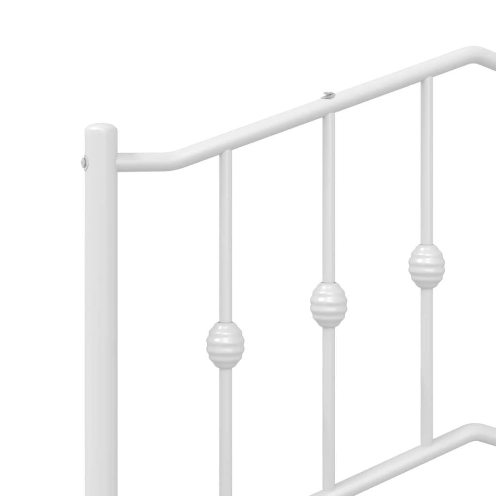 Bedframe met hoofd- en voeteneinde metaal wit 200x200 cm is nu te koop bij PeponiXL, paradijselijk wonen!