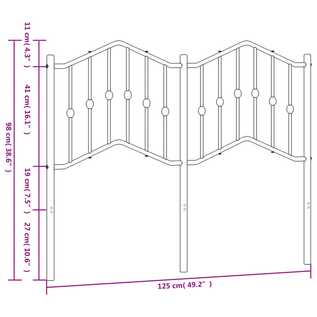 Vervangend hoofdbord 120 cm metaal wit is nu te koop bij PeponiXL, paradijselijk wonen!