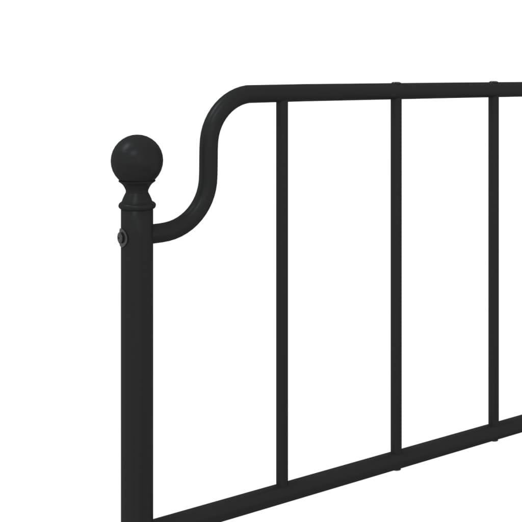Bedframe met hoofdbord metaal zwart 90x200 cm is nu te koop bij PeponiXL, paradijselijk wonen!