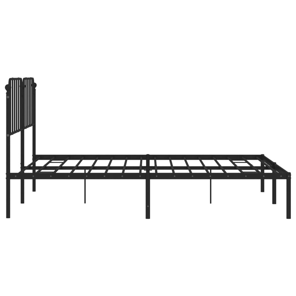 Bedframe met hoofdbord metaal zwart 183x213 cm is nu te koop bij PeponiXL, paradijselijk wonen!