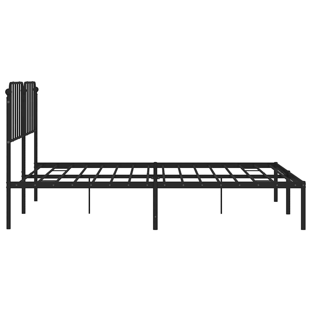 Bedframe met hoofdbord metaal zwart 183x213 cm is nu te koop bij PeponiXL, paradijselijk wonen!