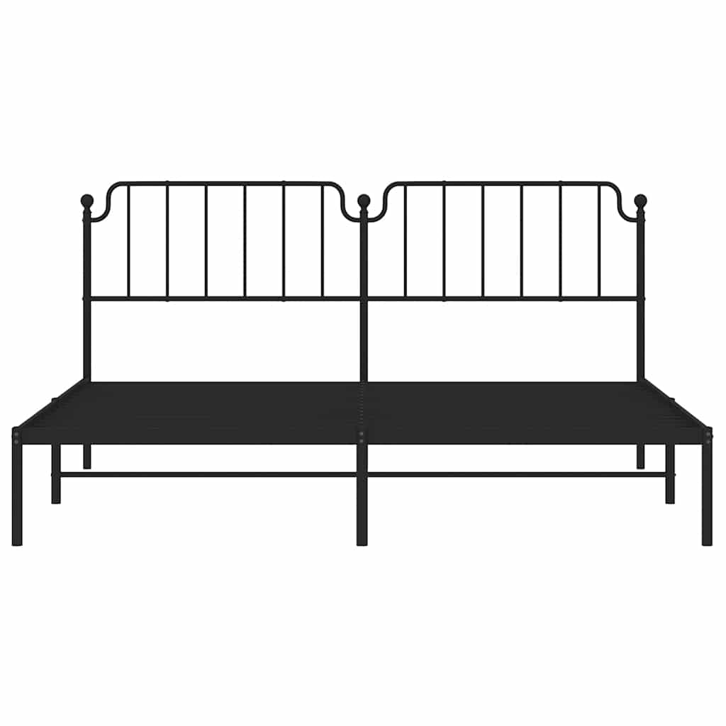 Bedframe met hoofdbord metaal zwart 193x203 cm is nu te koop bij PeponiXL, paradijselijk wonen!