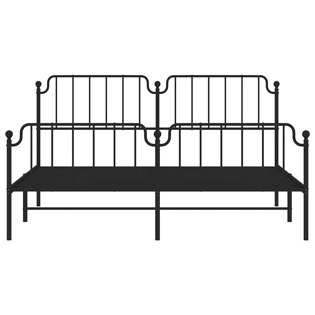 Bedframe met hoofd- en voeteneinde metaal zwart 183x213 cm is nu te koop bij PeponiXL, paradijselijk wonen!