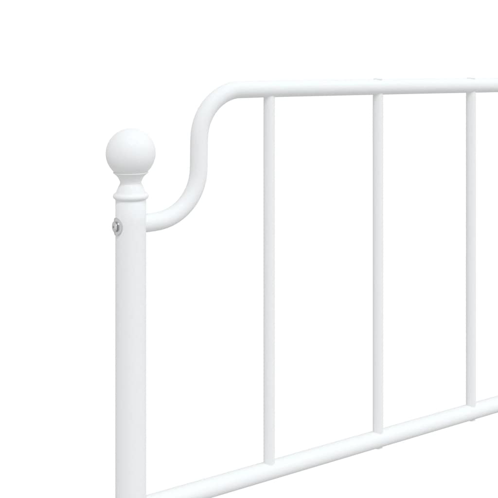 Bedframe met hoofdbord metaal wit 100x190 cm