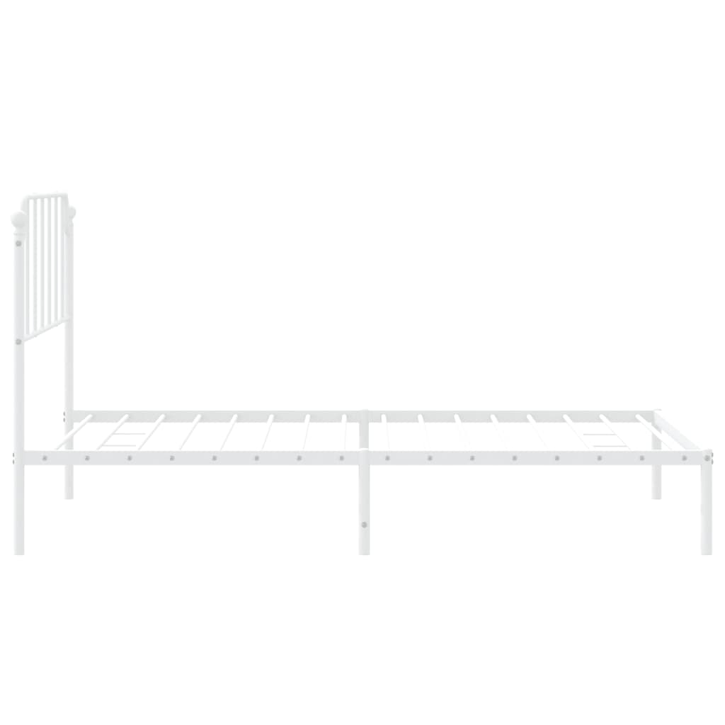 Bedframe met hoofdbord metaal wit 107x203 cm is nu te koop bij PeponiXL, paradijselijk wonen!