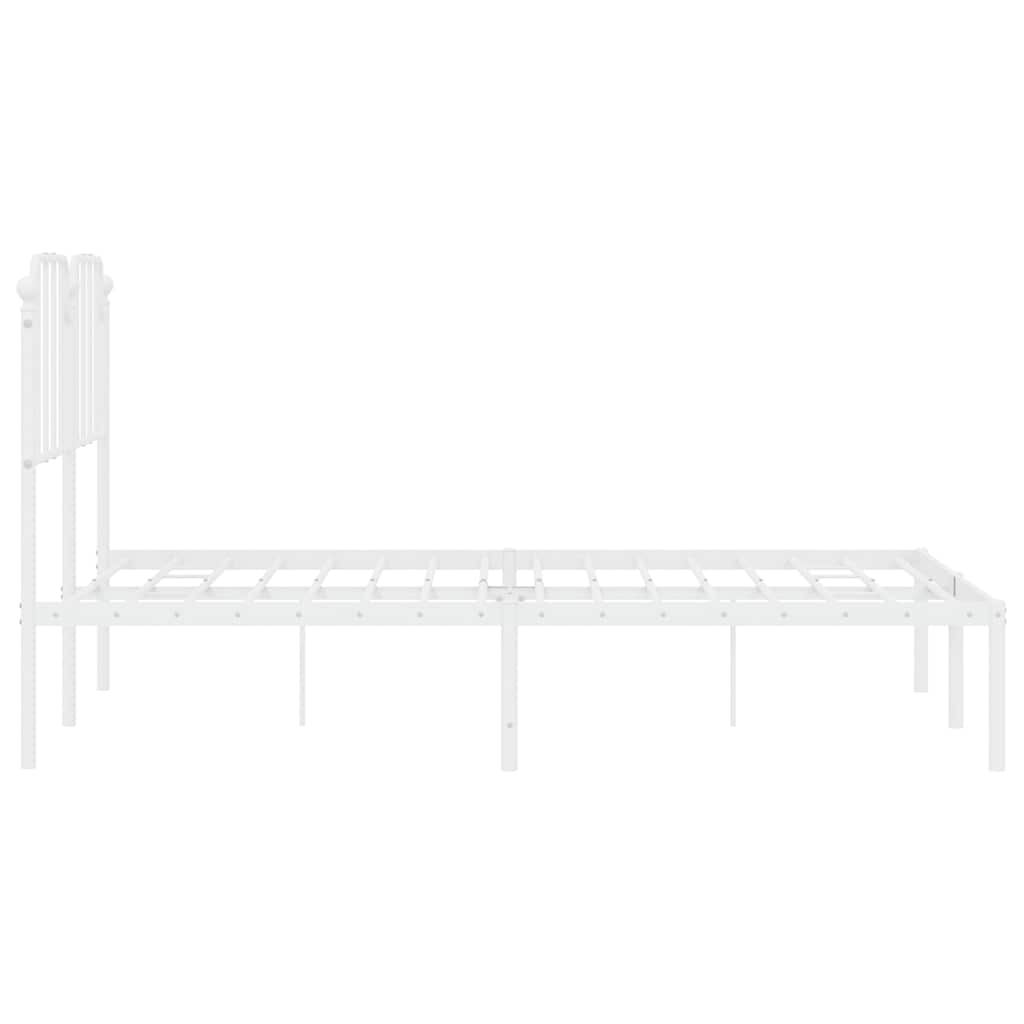 Bedframe met hoofdbord metaal wit 135x190 cm is nu te koop bij PeponiXL, paradijselijk wonen!