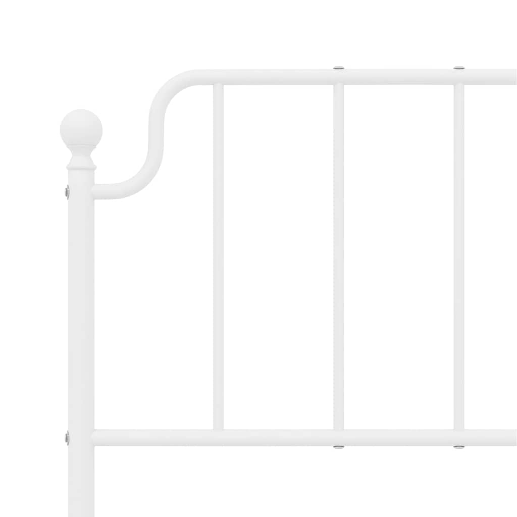 Bedframe met hoofdbord metaal wit 135x190 cm is nu te koop bij PeponiXL, paradijselijk wonen!