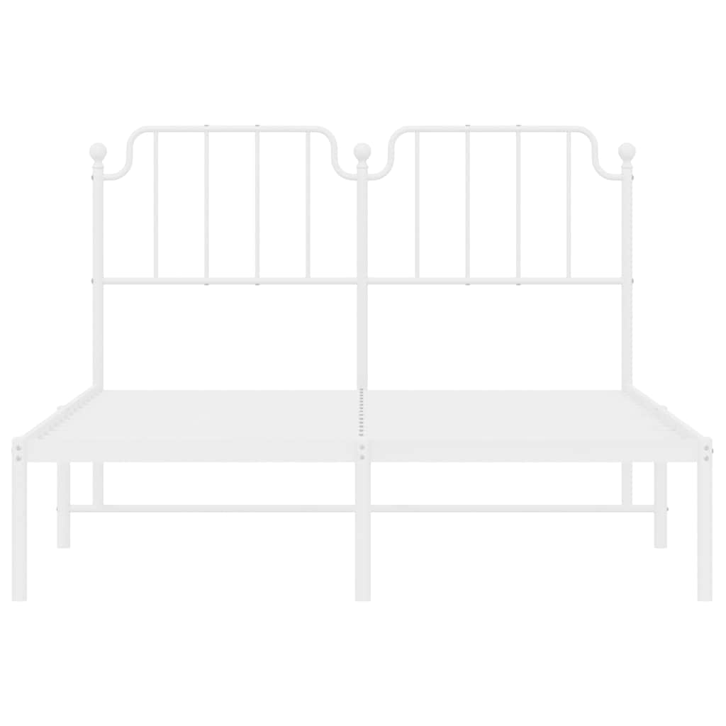 Bedframe met hoofdbord metaal wit 150x200 cm is nu te koop bij PeponiXL, paradijselijk wonen!