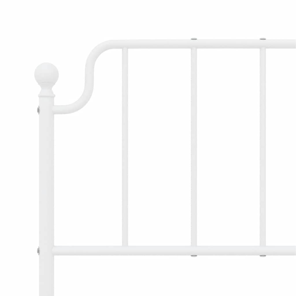 Bedframe met hoofdbord metaal wit 150x200 cm is nu te koop bij PeponiXL, paradijselijk wonen!