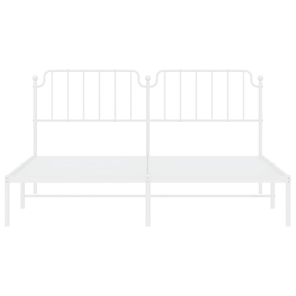 Bedframe met hoofdbord metaal wit 183x213 cm is nu te koop bij PeponiXL, paradijselijk wonen!