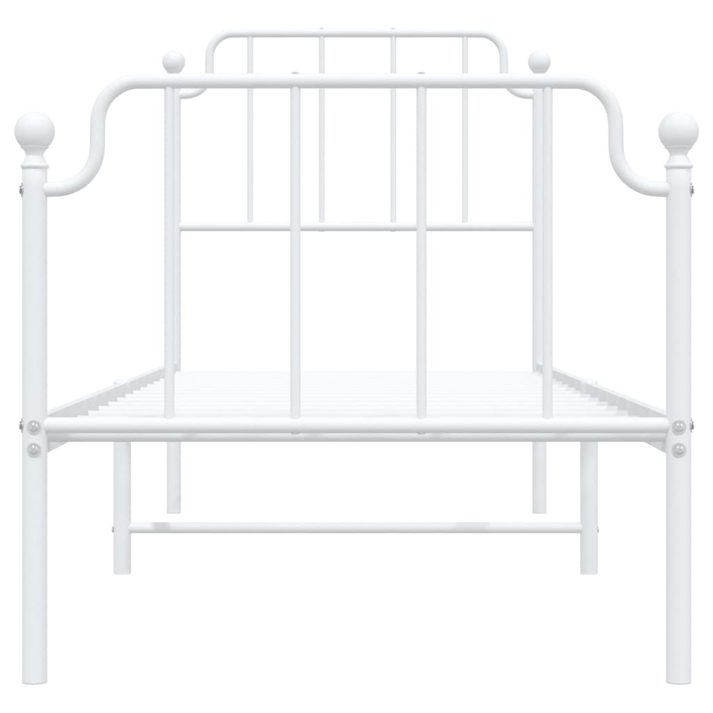 Bedframe met hoofd- en voeteneinde metaal wit 75x190 cm is nu te koop bij PeponiXL, paradijselijk wonen!