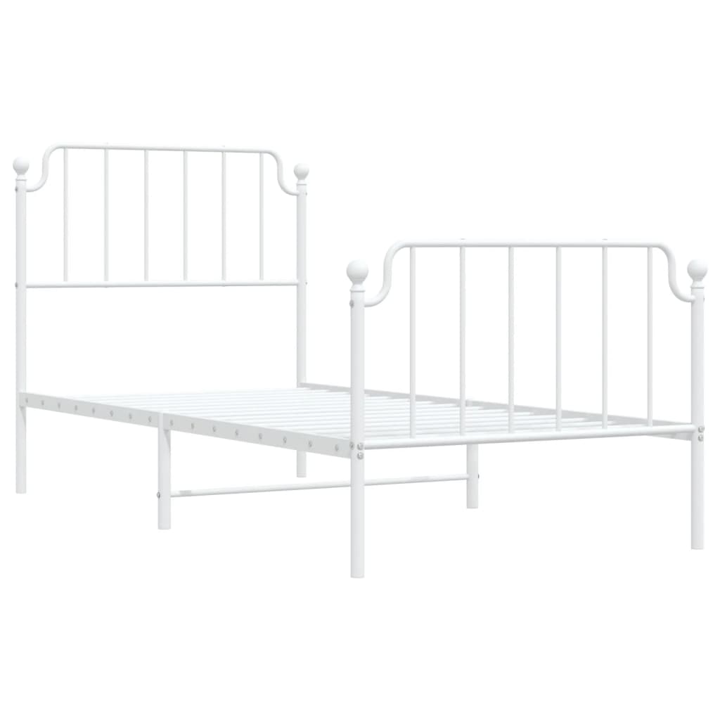 Bedframe met hoofd- en voeteneinde metaal wit 90x200 cm is nu te koop bij PeponiXL, paradijselijk wonen!