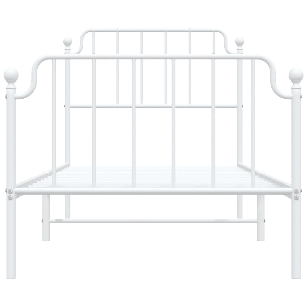 Bedframe met hoofd- en voeteneinde metaal wit 90x200 cm is nu te koop bij PeponiXL, paradijselijk wonen!