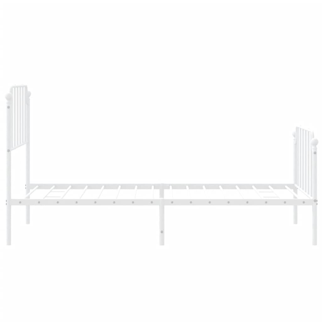 Bedframe met hoofd- en voeteneinde metaal wit 90x200 cm is nu te koop bij PeponiXL, paradijselijk wonen!