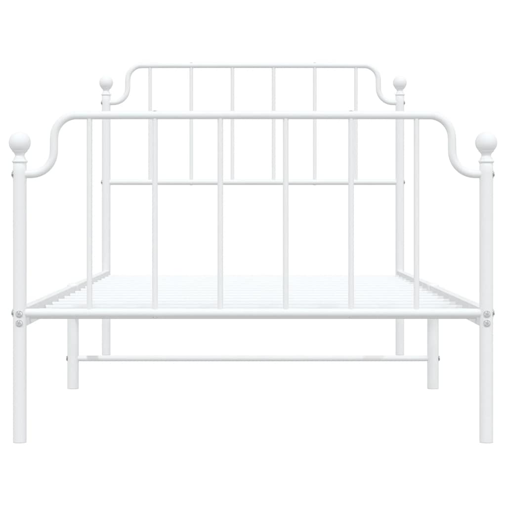 Bedframe met hoofd- en voeteneinde metaal wit 100x190 cm