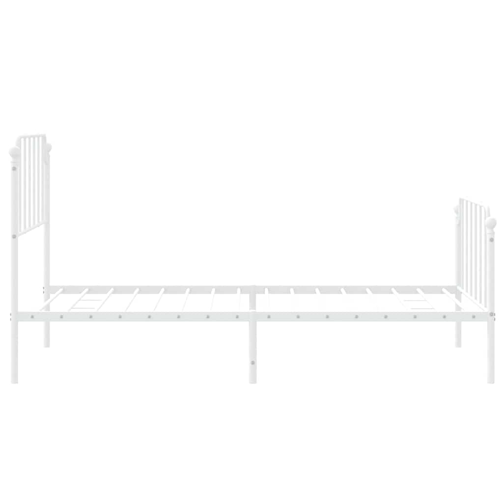 Bedframe met hoofd- en voeteneinde metaal wit 100x190 cm