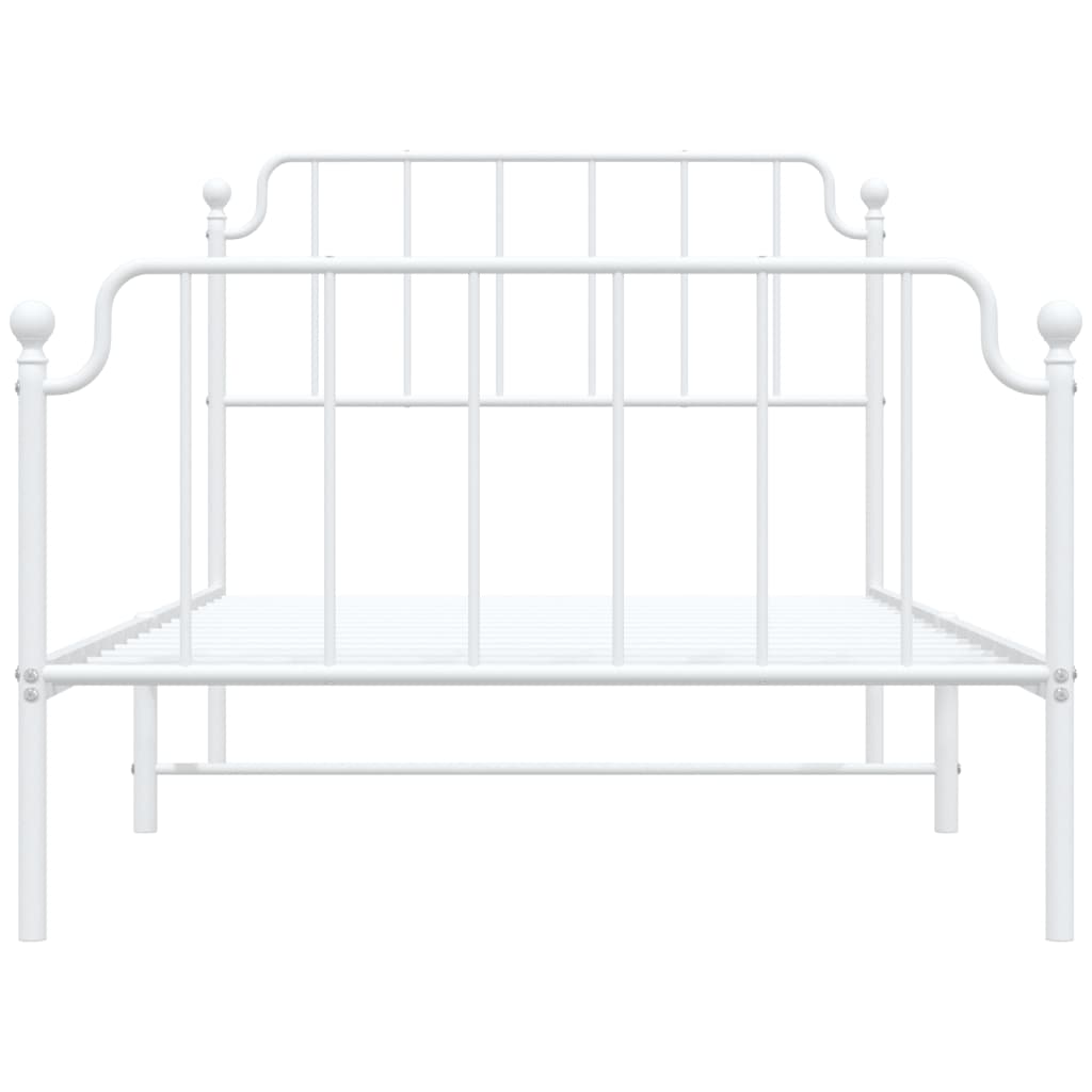 Bedframe met hoofd- en voeteneinde metaal wit 107x203 cm is nu te koop bij PeponiXL, paradijselijk wonen!