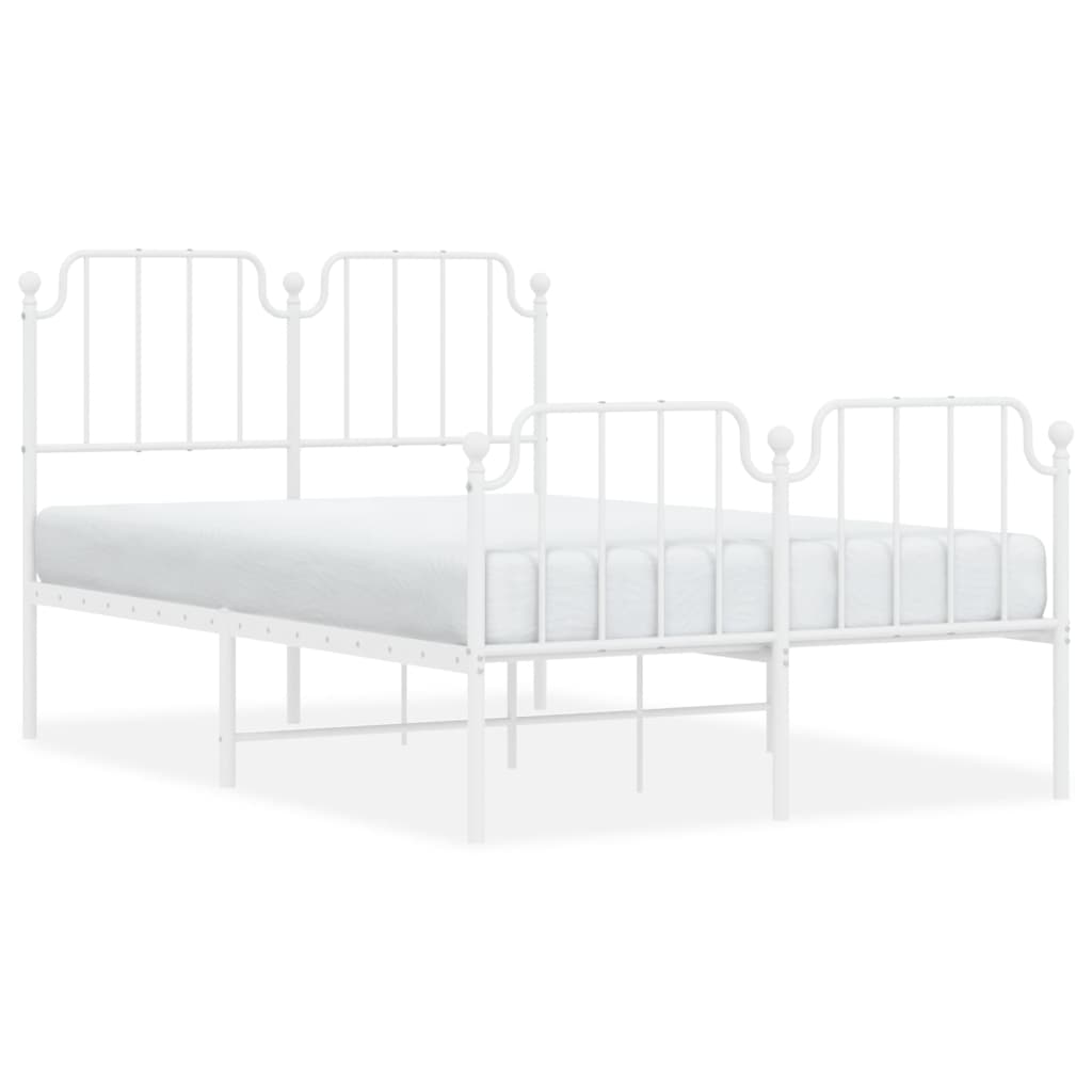 Bedframe met hoofd- en voeteneinde metaal wit 120x200 cm is nu te koop bij PeponiXL, paradijselijk wonen!