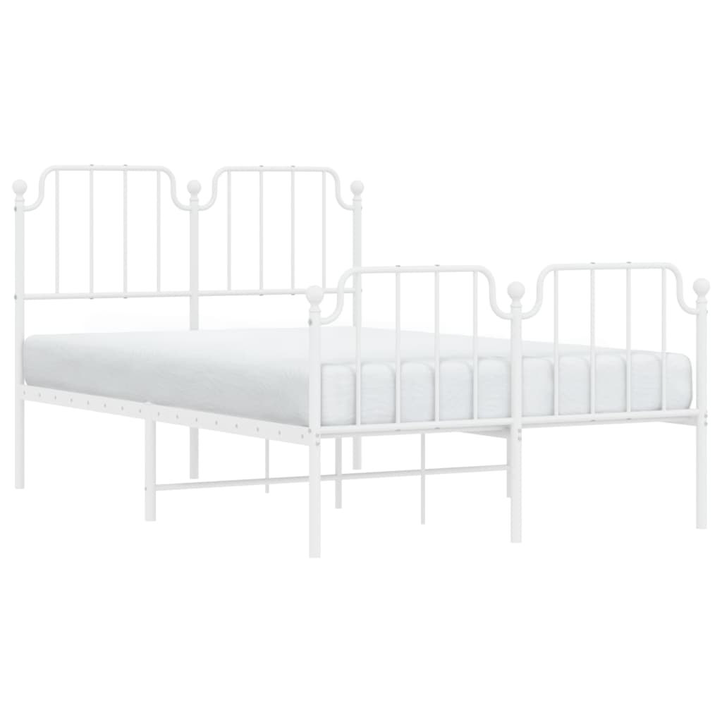 Bedframe met hoofd- en voeteneinde metaal wit 120x200 cm is nu te koop bij PeponiXL, paradijselijk wonen!